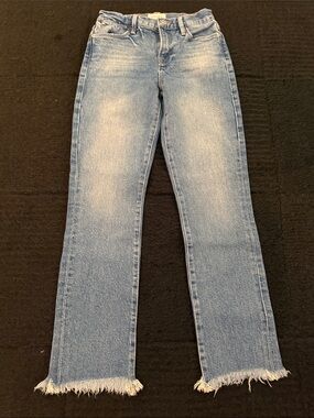 Light Blue Frayed Hem Women's Jeans